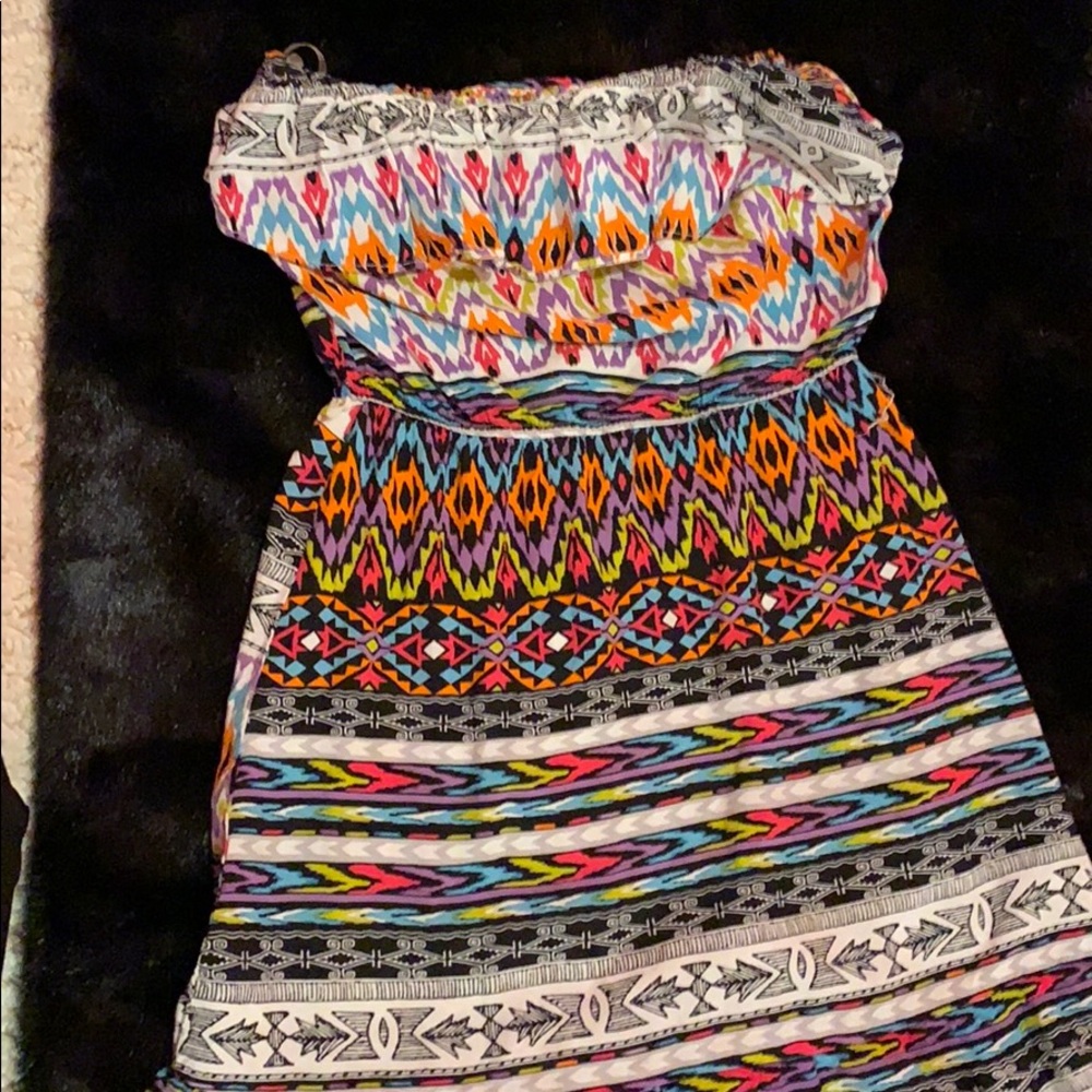 Strapless summer dress.